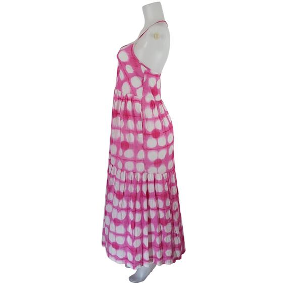 Maeve by Anthropology Pink White Polka Dot Summer Festive Maxi Dress XS NWT - Picture 3 of 10